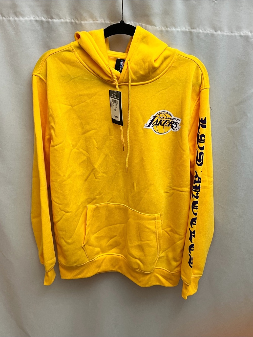 Rue 21 Los Angeles Lakers NBA Hoodie Mens Medium Yellow Pullover NWT Fan Gear